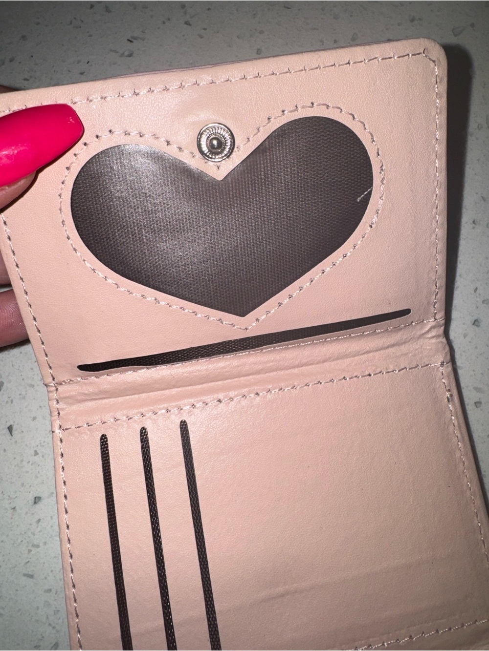 Pink Heart-Embossed Wallet - Picture 10 of 12